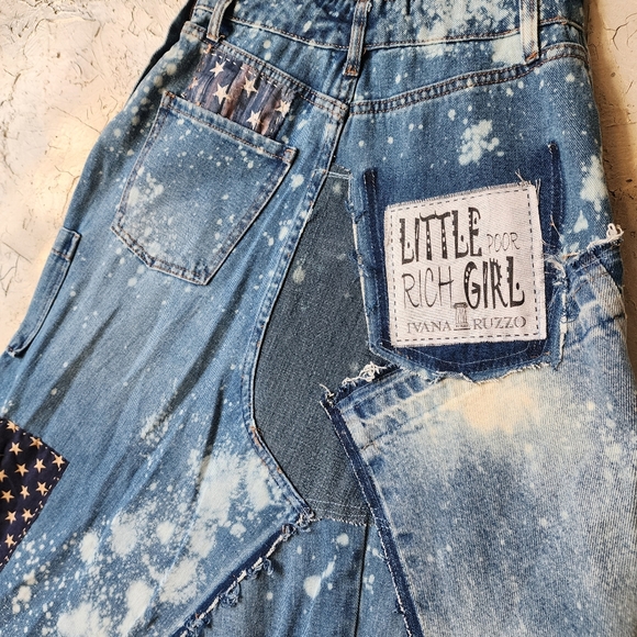 Designer Maxi Dress Skirt Upcycled Recycled Denim Concept - Picture 10 of 13